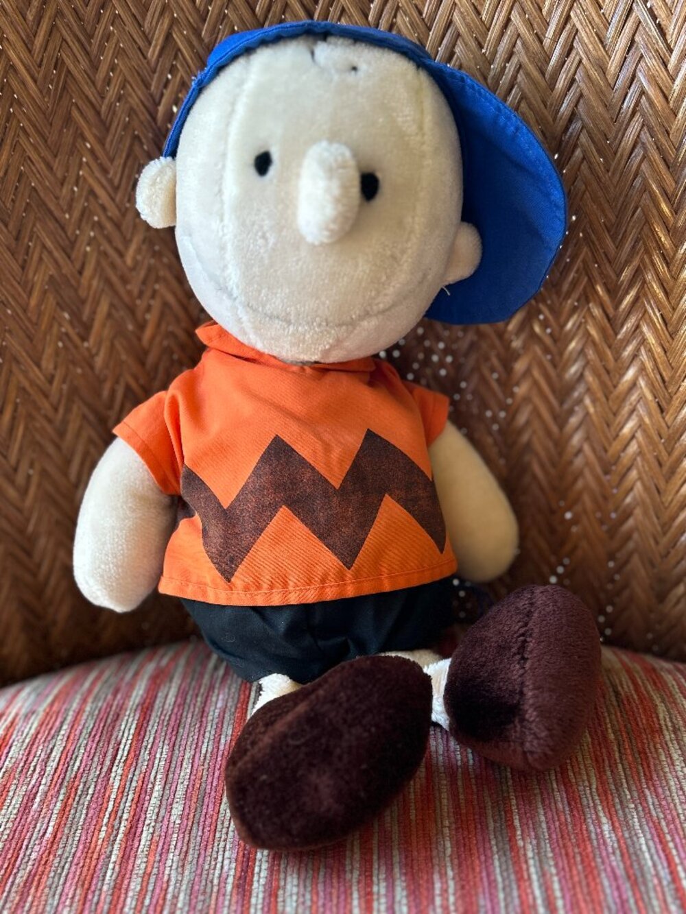 Vintage 15" Plush Charlie Brown with Baseball Cap